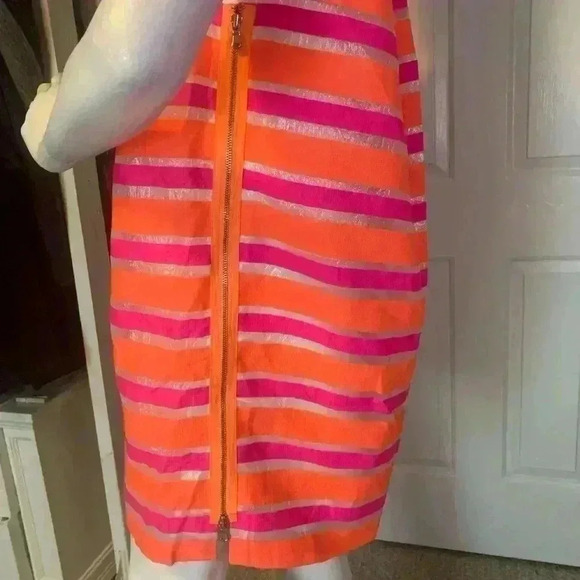 Marc by Marc Jacobs Red Snapper Multi Damisi Color Block Shift Dress Size Small - Picture 3 of 13